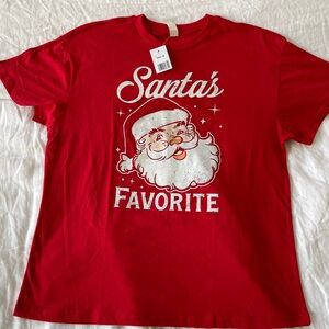 Men’s Santa's Favorite Red T-Shirt NWT